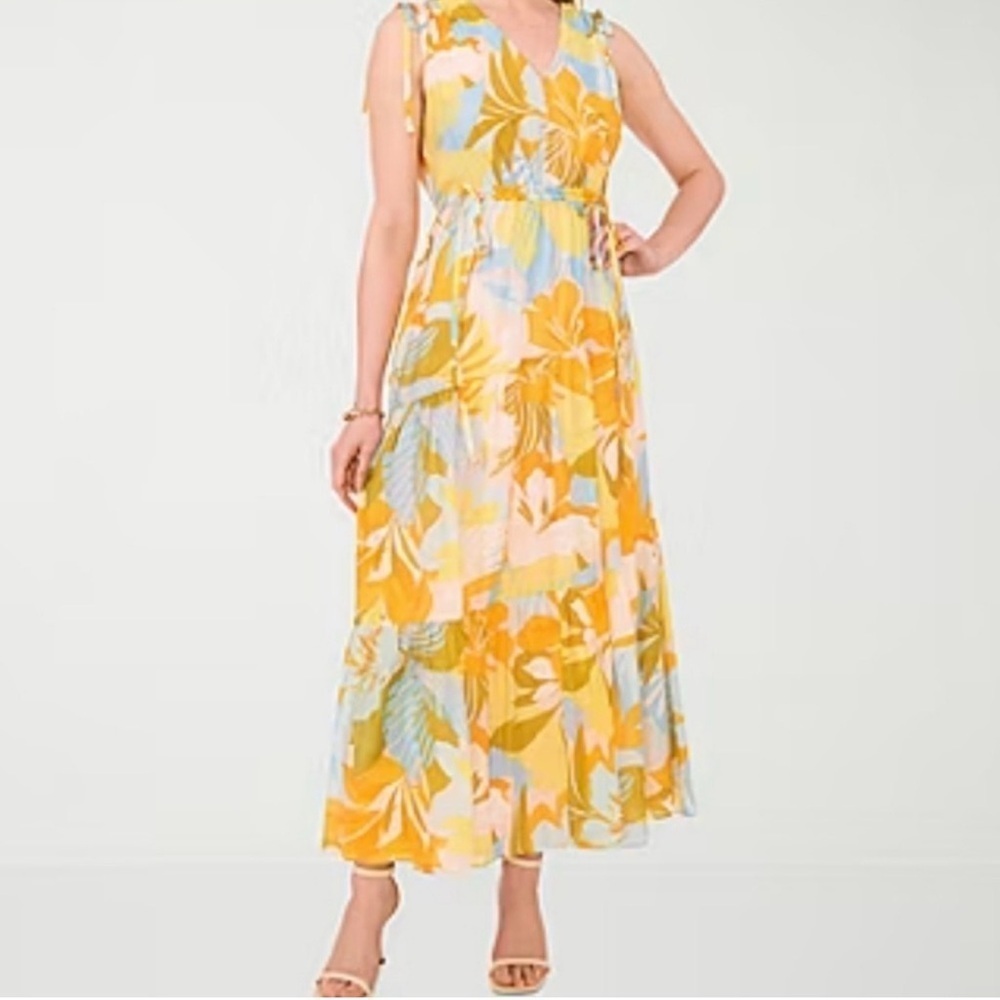 1. State Yellow and Blue Floral Maxi Dress
